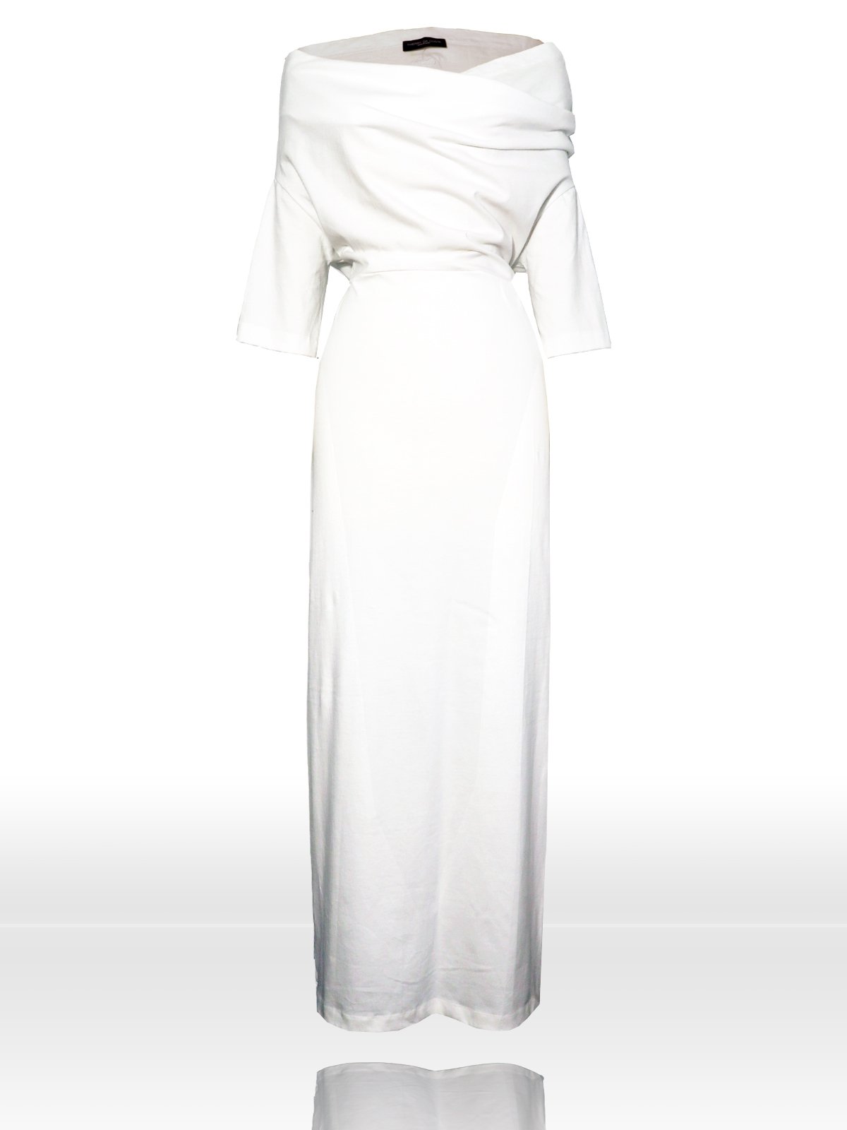 30b white front flat dress