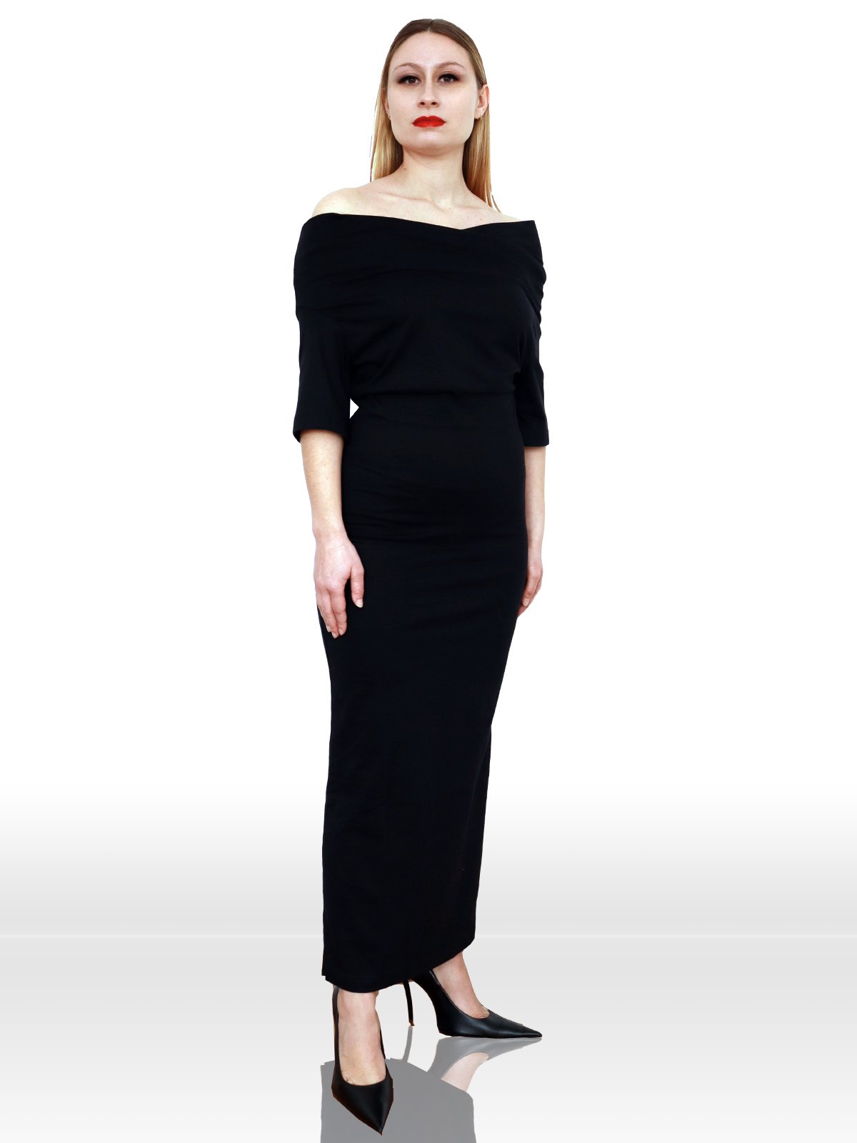 40a black front dress