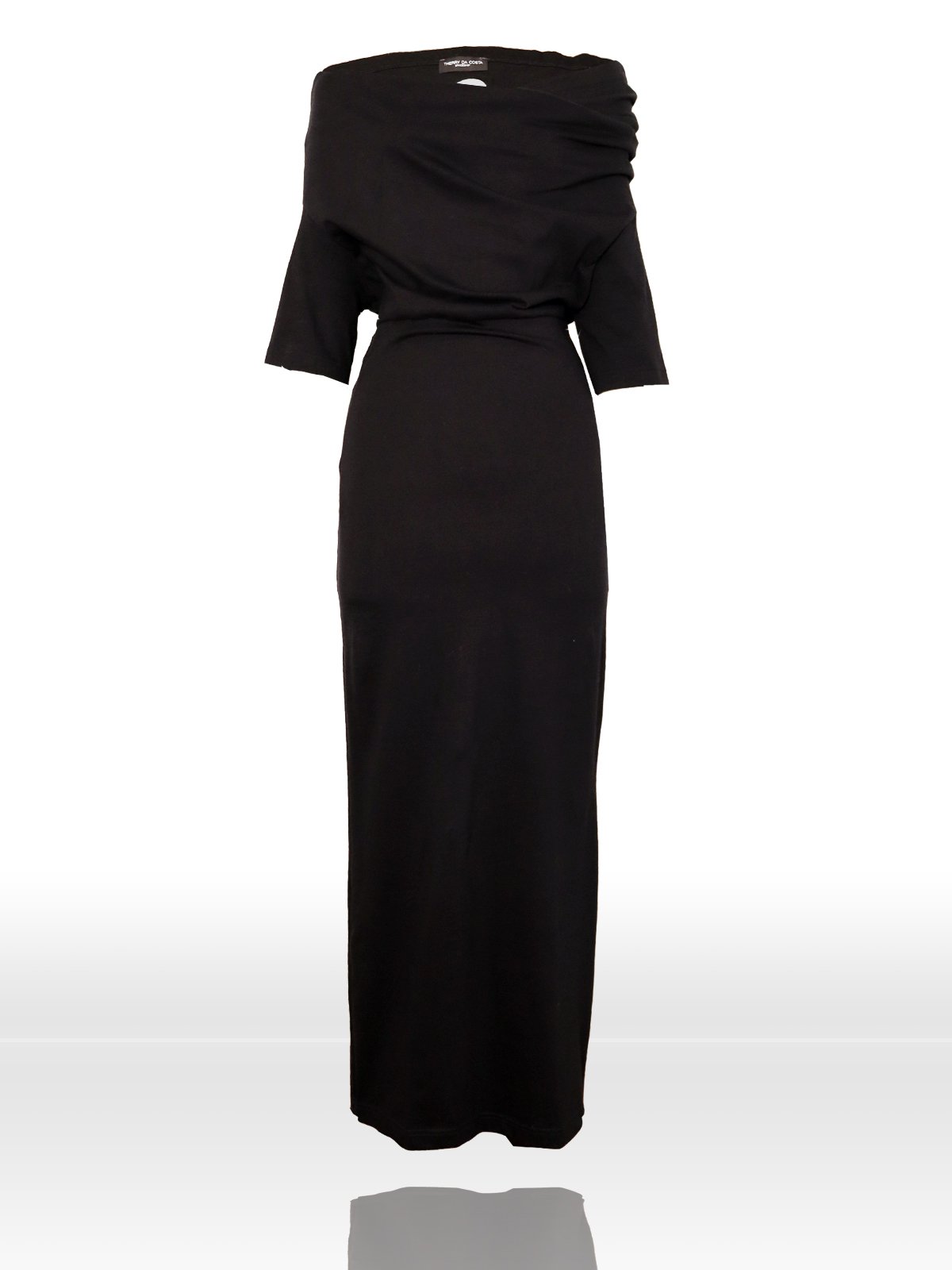 40b black front flat dress